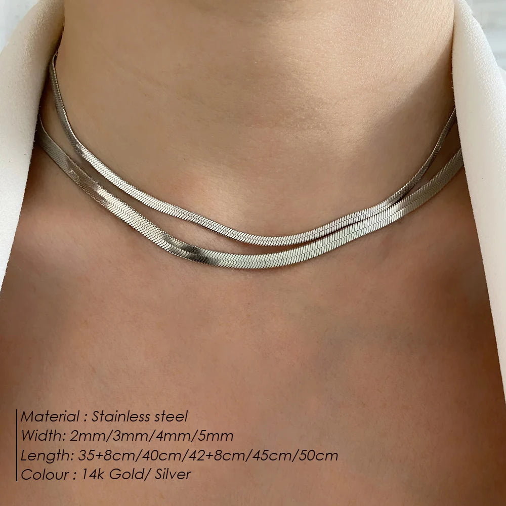 Collar de cadena de serpiente unisex
